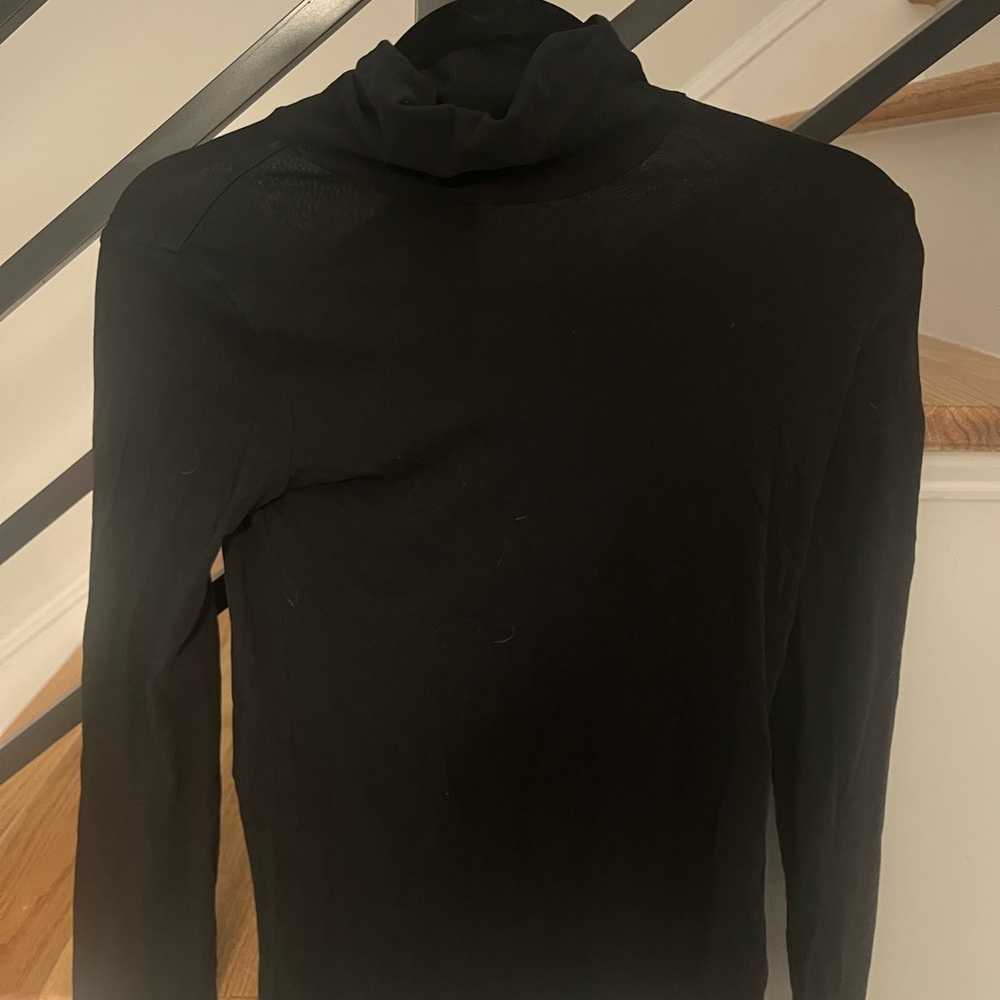 Black Turtleneck Long Sleeve Top